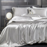 Zenith Grey Luxury Pure Mulberry Silk Bedding Set