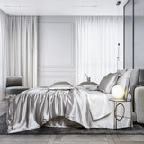 Zenith Grey Luxury Pure Mulberry Silk Bedding Set