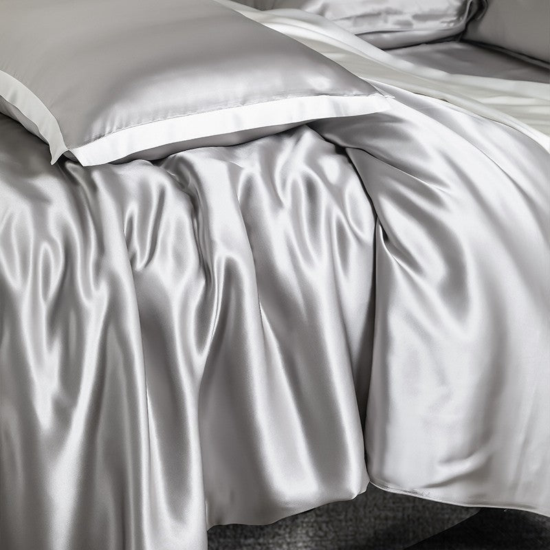 Zenith Grey Luxury Pure Mulberry Silk Bedding Set