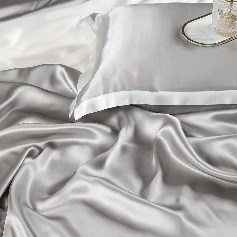 Zenith Grey Luxury Pure Mulberry Silk Bedding Set