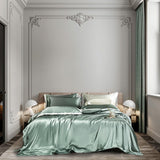 Zenith Aqua Green Luxury Pure Mulberry Silk Bedding Set