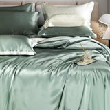 Zenith Aqua Green Luxury Pure Mulberry Silk Bedding Set