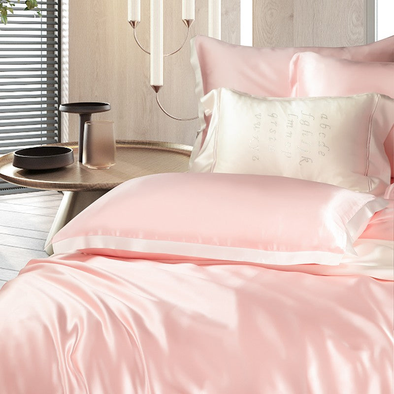 Zenith Pink Luxury Pure Mulberry Silk Bedding Set