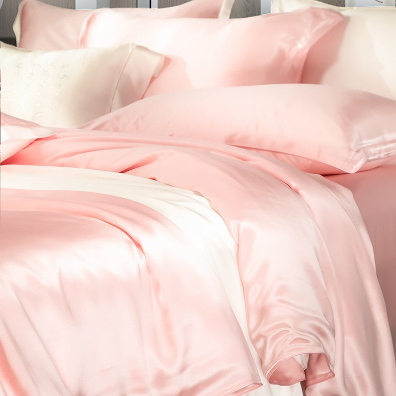 Zenith Pink Luxury Pure Mulberry Silk Bedding Set