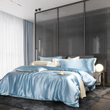 Zenith Sky Blue Luxury Pure Mulberry Silk Bedding Set