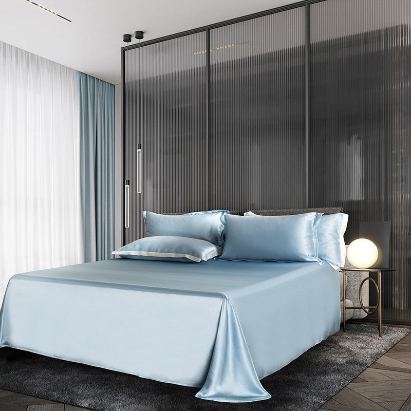 Zenith Sky Blue Luxury Pure Mulberry Silk Bedding Set