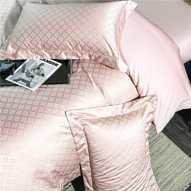 Sophia Pink Cotton Satin Duvet Cover Set