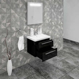 Casa Mare Elke 24" Bathroom Vanity and Ceramic Sink Combo with LED Mirror