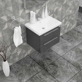 Casa Mare Elke 24" Bathroom Vanity and Ceramic Sink Combo with LED Mirror