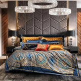 Etienne Embroidered Jacquard Satin Duvet Cover Set Duvet Cover Set - Point Design Queen | 4 Pieces pointdsgn.com