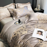 Serenity Cotton Satin Jacquard Duvet Cover Set