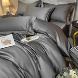 Neo Deep Grey Silky Cotton Duvet Cover Set