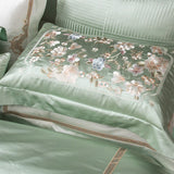 Esana Green Embroidery Egyptian Cotton Duvet Cover Set