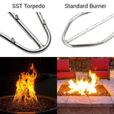 HPC Fire Drop-In Fire Pit Burner Pan w/Linear Interlink TOR-IL37X8SS-LP