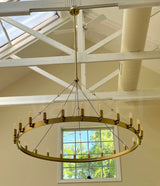 CAMINA Filament Round Chandelier Farmhouse Industrial Style Chandelier