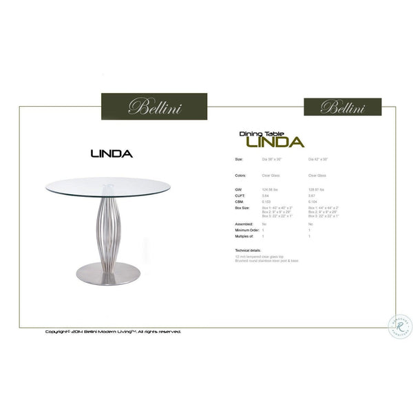 Bellini Modern Living Linda 38"" Dining Table Linda 38