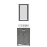 Water Creation Madison 24" Cashmere Grey Single Sink Bathroom Vanity With Matching Framed Mirror And Faucet