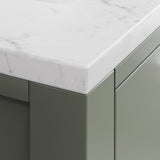 Water Creation Madison 30" Single Sink Carrara White Marble Countertop Vanity in Glacial Green with Gooseneck Faucet