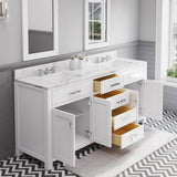 Water Creation Madison 72" Pure White Double Sink Bathroom Vanity From The Madison Collection