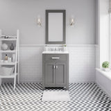 Water Creation Madison 24" Cashmere Grey Single Sink Bathroom Vanity With Matching Framed Mirror And Faucet