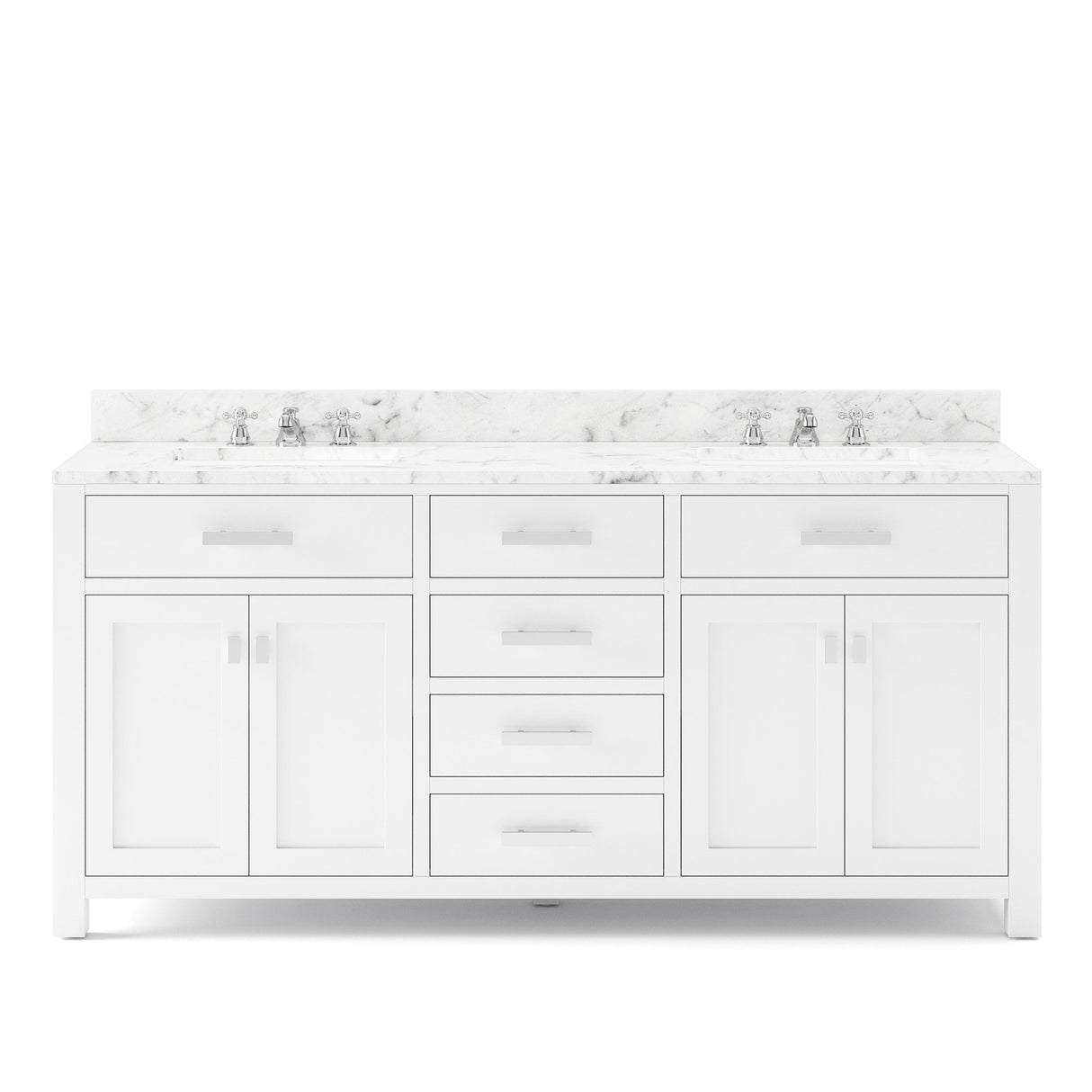 Water Creation Madison 72" Pure White Double Sink Bathroom Vanity From The Madison Collection