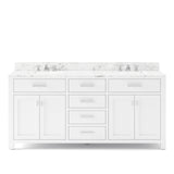 Water Creation Madison 72" Pure White Double Sink Bathroom Vanity From The Madison Collection