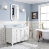 Water Creation Queen 48" Single Sink Carrara White Marble Countertop Vanity in Pure White with Classic Faucet and Mirror