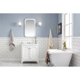 Water Creation Queen 30" Single Sink Quartz Carrara Vanity In Cashmere Grey With Matching Mirror(s)