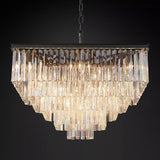 ODEOV Crystal Multi-Layer Square Chandelier For Living Room