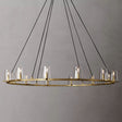 Kuseau Glass Round Chandelier 60" chandeliers for dining room,chandeliers for stairways,chandeliers for foyer,chandeliers for bedrooms,chandeliers for kitchen,chandeliers for living room Rbrights Lacquered Burnished Brass  