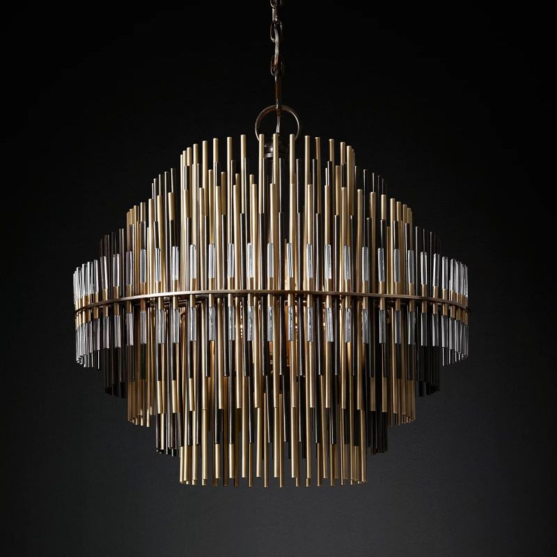 Liliam Sculpture Round Chandelier 24" chandeliers for dining room,chandeliers for stairways,chandeliers for foyer,chandeliers for bedrooms,chandeliers for kitchen,chandeliers for living room Rbrights Burnished Brass  