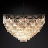 ODEOV Crystal Multi-Layer Square Chandelier For Living Room