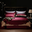 Cleopatra Puce Red Luxury Egyptian Cotton Duvet Cover Set Duvet Cover Set - Venetto Design Queen / Flat Sheet / 4 Pieces Venettodesign.com