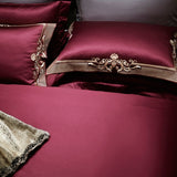 Cleopatra Puce Red Luxury Egyptian Cotton Duvet Cover Set