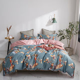 Fabia Botanical Ultra Soft Egyptian Cotton Duvet Cover Set Duvet Cover Set - Venetto Design Queen / Flat Sheet / 4 Pieces Venettodesign.com