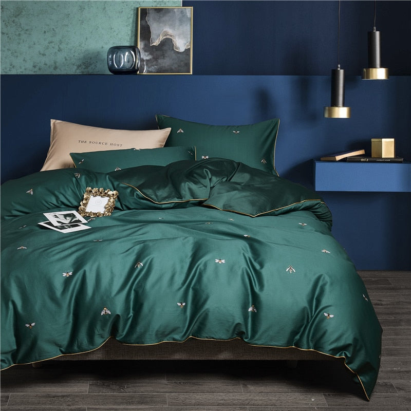 Tullia Ultra Soft Egyptian Cotton Duvet Cover Set Duvet Cover Set - Point Design Queen / Flat Sheet / 4 Pieces pointdsgn.com