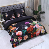 Aida Black Egyptian Cotton Duvet Cover Set