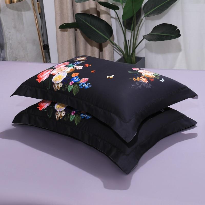 Aida Black Egyptian Cotton Duvet Cover Set