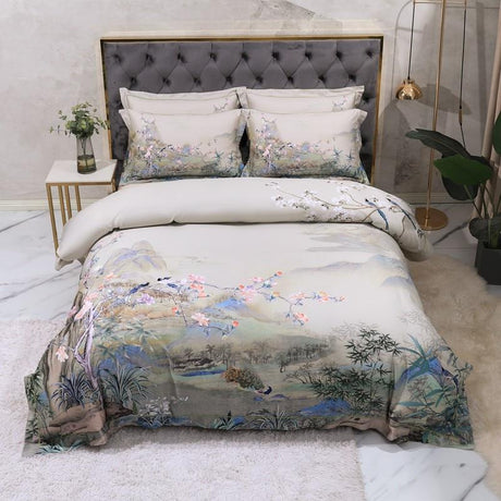 Lucia Egyptian Cotton Duvet Cover Set Duvet Cover Set - Point Design Queen / Flat Sheet / 4 Pieces pointdsgn.com