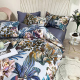 Arjoma Leaf Floral Egyptian Cotton Duvet Cover Set