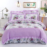 Veronica Lilac Contrasting Floral Printed Egyptian Cotton Duvet Cover Set Duvet Cover Set - Point Design King pointdsgn.com