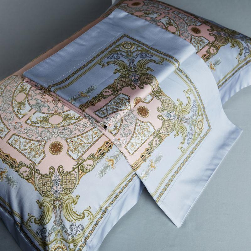 Audrey Art Deco Printed Silky Egyptian Cotton Duvet Cover Set