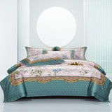 Anne Hybrid Floral And Diamond Printed Silky Egyptian Cotton Duvet Cover Set Duvet Cover Set - Venetto Design King / Flat Sheet Venettodesign.com