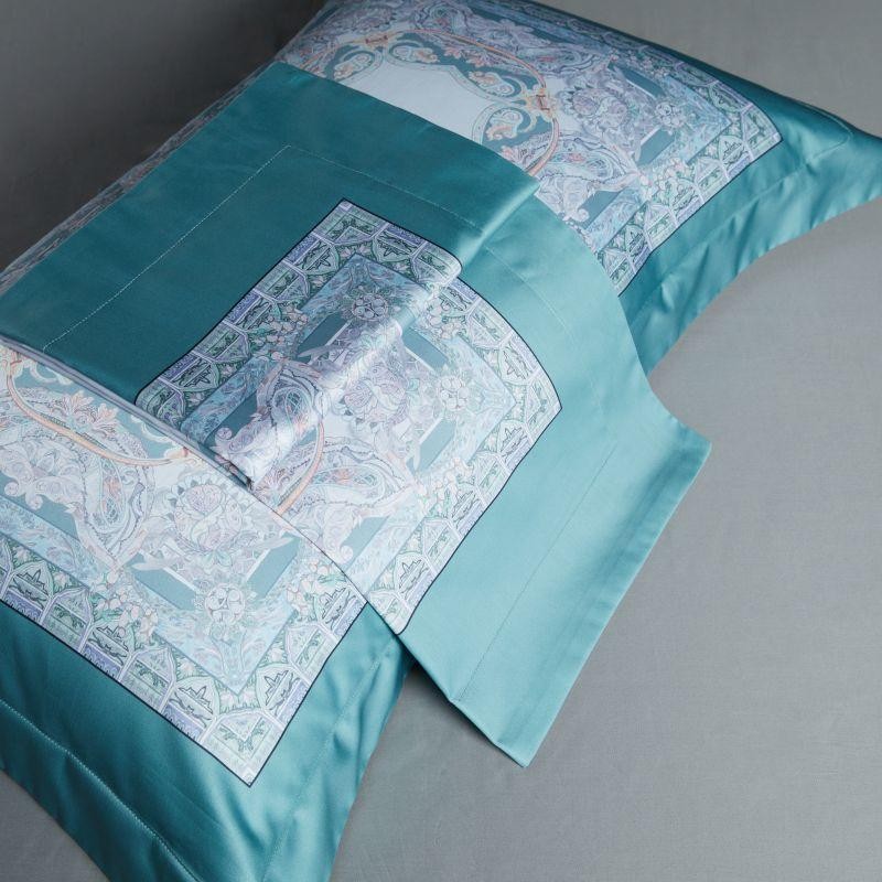 Aurelie Ocean Inspired Printed Silky Egyptian Cotton Duvet Cover Set