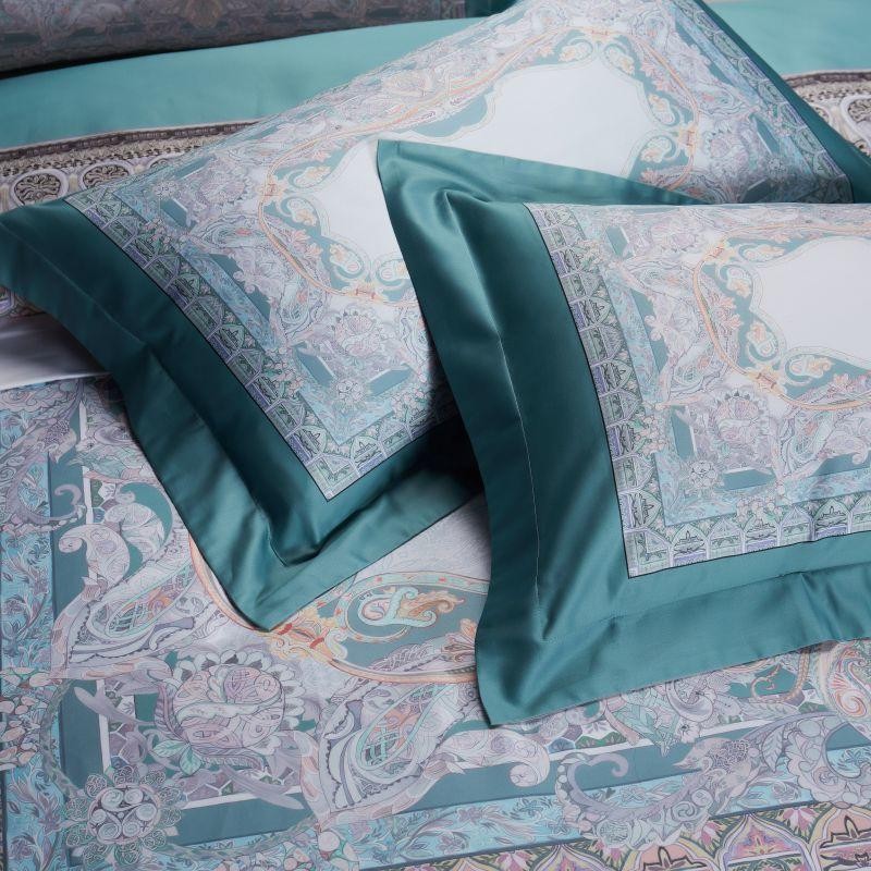 Aurelie Ocean Inspired Printed Silky Egyptian Cotton Duvet Cover Set