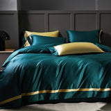 Manya Classic Solid Reversible Egyptian Cotton Duvet Cover Set Duvet Cover Set - Venetto Design Turquoise Ocean / Queen / Flat Sheet Venettodesign.com