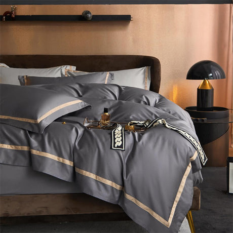 Karine Modern Seamless Solid Egyptian Cotton Duvet Cover Set