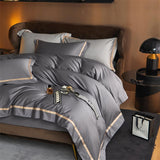 Karine Modern Seamless Solid Egyptian Cotton Duvet Cover Set