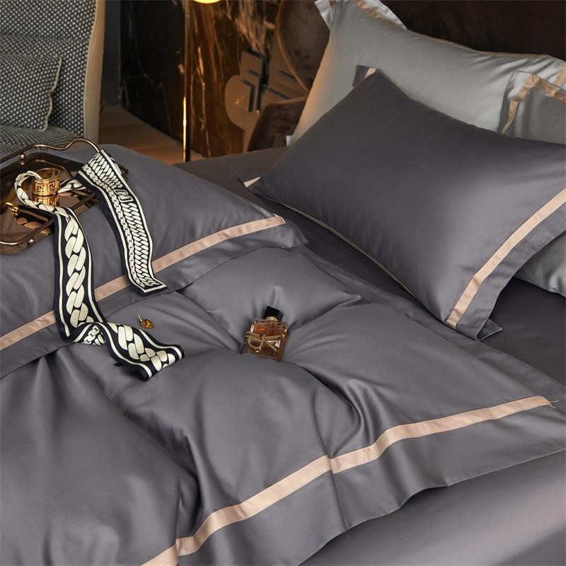 Karine Modern Seamless Solid Egyptian Cotton Duvet Cover Set