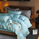 Karine Modern Seamless Solid Egyptian Cotton Duvet Cover Set